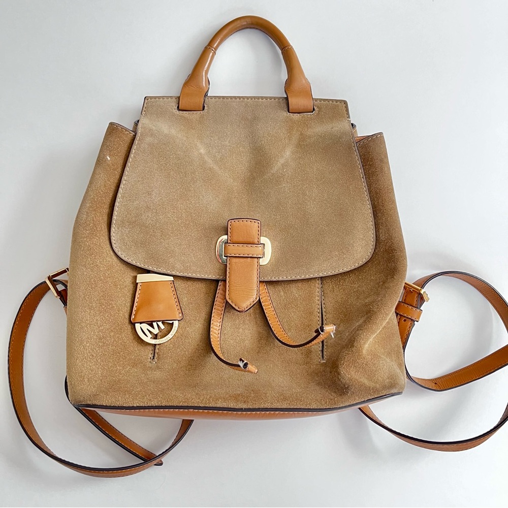 Michael Kors Tan Suede Backpack